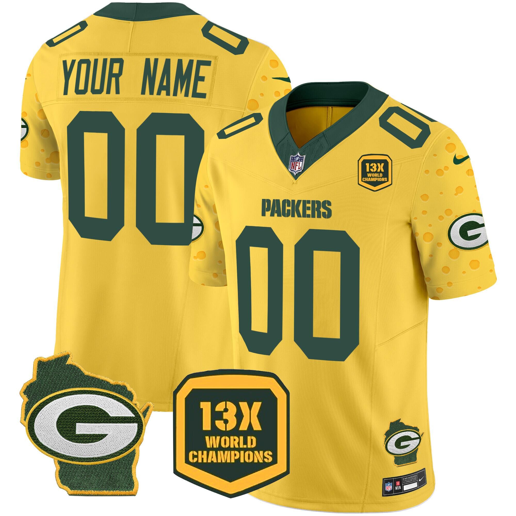 Custom Green Bay Packers Vapor F.U.S.E. Limited Jersey